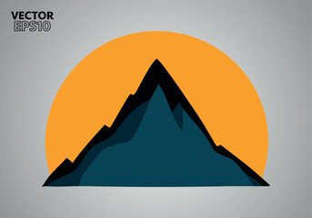 minimalist mountain logo design icon vector template