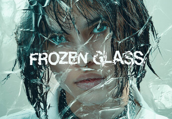 Frozen Glass Photo Effect Mockup