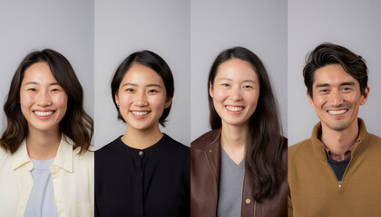 Diversity Business Team  Collage: A Smiling Collection of Men and Women in Various Expressions, Composing a Mosaic of Office Professionals