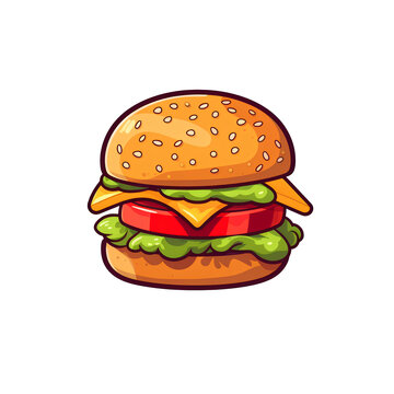 Burger isolated, transparent background white background no background