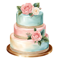 Obraz na płótnie Canvas wedding cake isolated on white