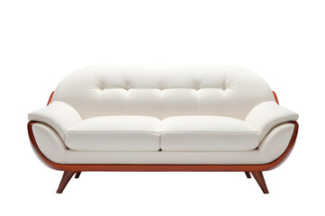 white sofa isolated on transparent background