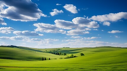 Obraz premium Rolling hills panorama maintaining a healthy eco system , Rolling hills panorama, healthy eco system, hills