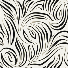 vector seamless monochrome pattern with zebra stripes