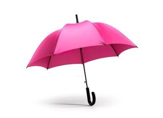 Pink color umbrella in photo on white background. generative AI