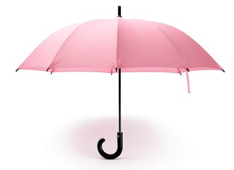 Pink color umbrella in photo on white background. generative AI