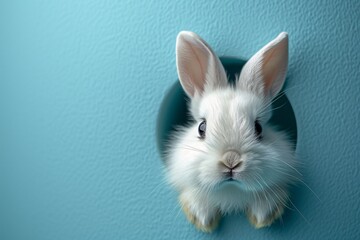 Bunny in a Blue Hole: A Cute and Creative Easter Themed Image Generative AI