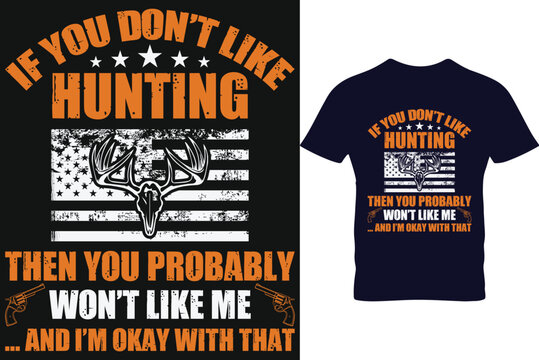Naklejki hunting t shirt design vector.