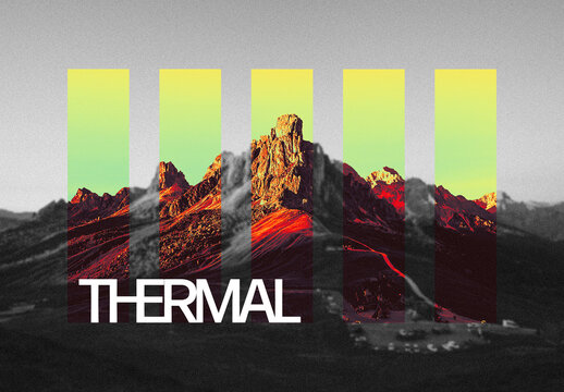 Heat Thermal Lines Photo Effect Mockup