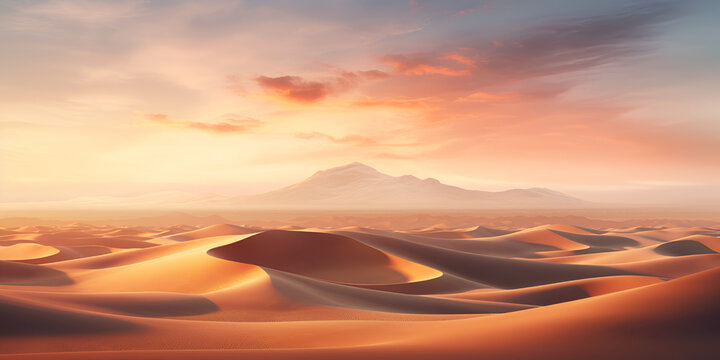 Fantasy desert landscape sand storm sand clouds 3d render raster illustration
