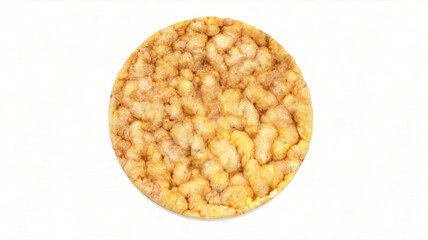 Round puffed rice cakes on a white background. Bread, bread crusts. Diet food concept. Healthy food. Rice bread.