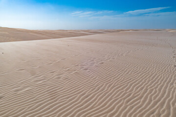 Fototapeta na wymiar desert dune landscape Lencois Maranhenses National Park - Parque Nacional dos Lencois Maranhenses