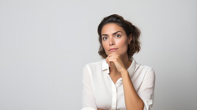 Person with contemplative expression portrayed in stock photography , Person, contemplative expression, stock photography