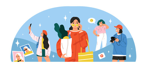 Fototapeta premium Trendy women illustration in flat design