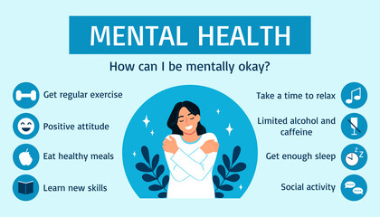 Mental health infographics in flat style
