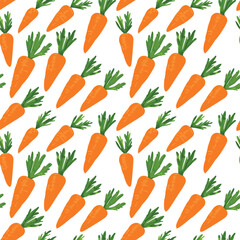 Carrot watercolor seamless pattern