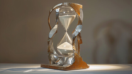 Hourglass with grains of sand.