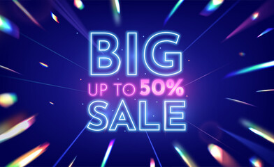 Sale advertising composition background with abstract shiny light effects