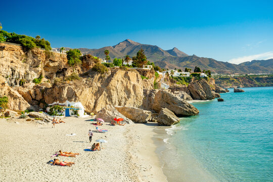 Beach in Nerja, Anadalusia, Spain	