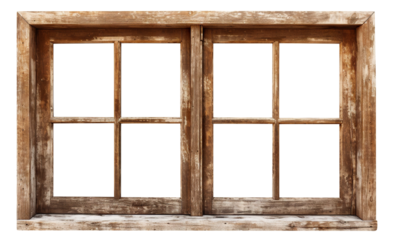 Wooden window, cut out