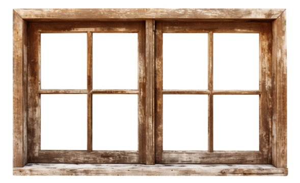 Wooden window, cut out