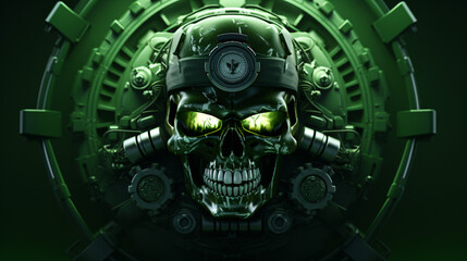 3d render military skull gren background