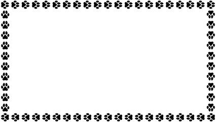Dog paw print frame border © medelwardi