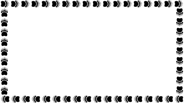 Bear footprint frame border