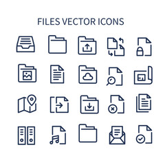 set of files and folder icon vector , document vector icon
