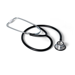 Doctor's and nurse's stethoscope with cropped background and shadow