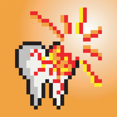 Toothache in pixel art style