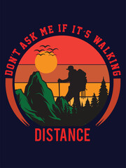 Hiking t shirt design vector
