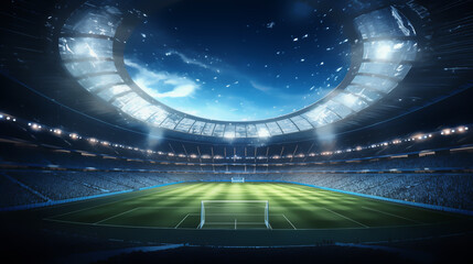 Fototapeta na wymiar 3D Rendering of Modern football stadium, Illustration.