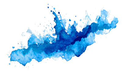 Blue watercolor splashes