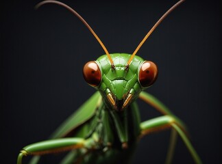 Praying Mantis Prowess in Studio Light