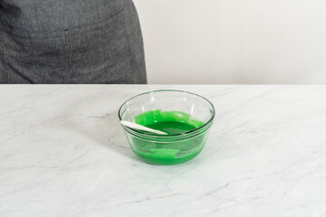 Green fudge with red hearts