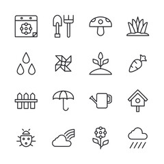 set of icons spring
