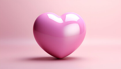 Pink heart on a pink background. 3d rendering. 3d illustration.