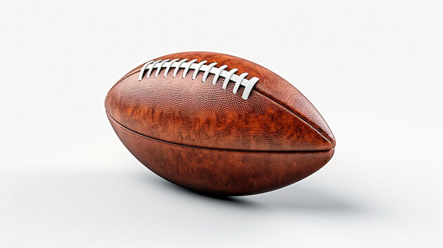 3d render oval leather american football ball on a white background