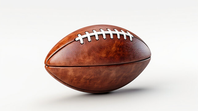 3d render oval leather american football ball on a white background