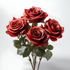 Bouquet of red roses isolated on white background. Studio shot.