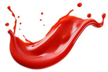 Red ketchup PNG splashes or Tomato sauce isolated on Transparent and white background  - clipping path Ketchup template - Food Restaurant Advertising - obrazy, fototapety, plakaty