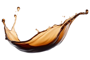 Foto op Canvas Realistic soy sauce splashe PNG Isolated on Transparent and White Background - Grooming Products , Drop of liquid stroke With clipping path - Food Restaurant advertising © Stock - Realm