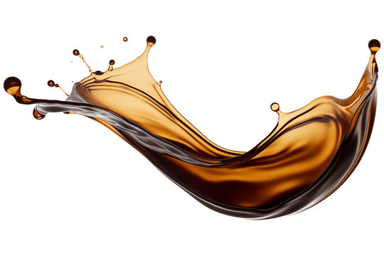 Realistic soy sauce splashe PNG Isolated on Transparent and White Background - Grooming Products , Drop of liquid stroke With clipping path - Food Restaurant advertising