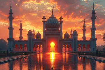 Sunset Meditation: A Man in a Robe Reads a Book in the Tropical Sunset Generative AI