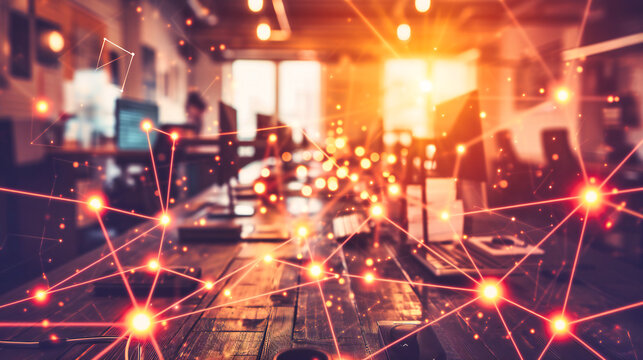 High-Tech Networking in Modern Business, Digital Communication and Innovative Technology