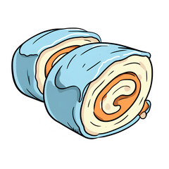 Swiss Roll isolated, transparent background white background no background