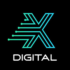 technology letter logo design template illustration. This is good for technology, science, computer etc. this is x letter 