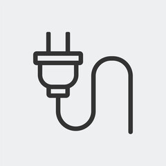 Electric plug flat vector icon. Electric cable sign symbol vector. energy, electric, plug, charger flat style symbol. Simple icon for graphic, web, ui ux, mobile design