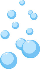 Blue Water Drops Pattern with Bubbles and Circles Illustration in a Clean and Transparent Design